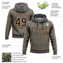 Laden Sie das Bild in den Galerie-Viewer, Custom Stitched Steel Gray Old Gold Pinstripe Brown-Cream 3D Pattern Design Line Sports Pullover Sweatshirt Hoodie