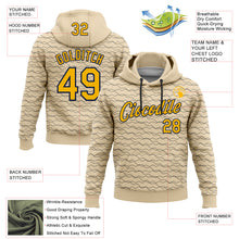 Загрузить изображение в средство просмотра галереи, Custom Stitched City Cream Gold-Navy 3D Pattern Design Line Geometric Shape Sports Pullover Sweatshirt Hoodie