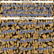 Load image into Gallery viewer, Custom Stitched Black Navy-White 3D Pattern Design Golden Subtle Floral Sports Pullover Sweatshirt Hoodie