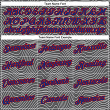Charger l'image dans la galerie, Custom Stitched Navy Royal Red-White 3D Pattern Design Wave Distorted Line Sports Pullover Sweatshirt Hoodie