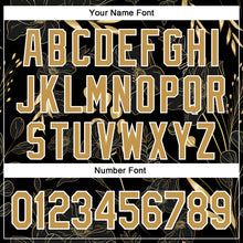 Load image into Gallery viewer, Custom Stitched Black Old Gold-White 3D Pattern Design Golden Subtle Floral Sports Pullover Sweatshirt Hoodie