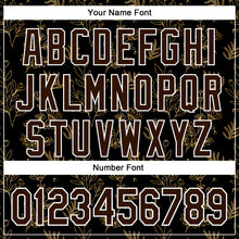 Load image into Gallery viewer, Custom Stitched Black Brown-White 3D Pattern Design Golden Subtle Floral Sports Pullover Sweatshirt Hoodie