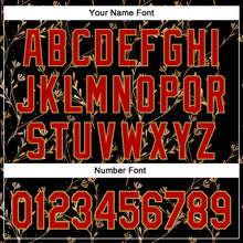 Charger l'image dans la galerie, Custom Stitched Black Red-Old Gold 3D Pattern Design Golden Subtle Floral Sports Pullover Sweatshirt Hoodie