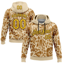 Charger l'image dans la galerie, Custom Stitched City Cream Yellow-Brown 3D Pattern Design Golden Subtle Floral Sports Pullover Sweatshirt Hoodie