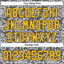 Load image into Gallery viewer, Custom Stitched Steel Gray Yellow-Brown 3D Pattern Design Subtle Floral Sports Pullover Sweatshirt Hoodie