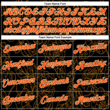 Load image into Gallery viewer, Custom Stitched Black Orange-Cream 3D Pattern Design Golden Subtle Floral Sports Pullover Sweatshirt Hoodie