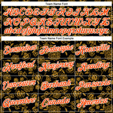 Load image into Gallery viewer, Custom Stitched Black Orange-White 3D Pattern Design Golden Subtle Floral Sports Pullover Sweatshirt Hoodie
