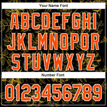 Load image into Gallery viewer, Custom Stitched Black Orange-White 3D Pattern Design Golden Subtle Floral Sports Pullover Sweatshirt Hoodie