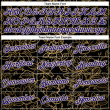 Load image into Gallery viewer, Custom Stitched Black Dark Purple-Cream 3D Pattern Design Golden Subtle Floral Sports Pullover Sweatshirt Hoodie