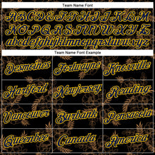 Load image into Gallery viewer, Custom Stitched Black Navy-Yellow 3D Pattern Design Golden Subtle Floral Sports Pullover Sweatshirt Hoodie