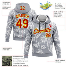 Загрузить изображение в средство просмотра галереи, Custom Stitched Gray Red-Light Yellow 3D Pattern Design Ethnic Paisley Floral Bandana Sports Pullover Sweatshirt Hoodie