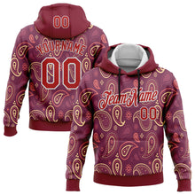 Charger l'image dans la galerie, Custom Stitched Crimson Red-White 3D Pattern Design Ethnic Paisley Floral Bandana Sports Pullover Sweatshirt Hoodie