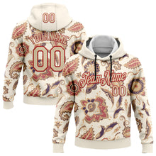 Laden Sie das Bild in den Galerie-Viewer, Custom Stitched Cream City Cream-Red 3D Pattern Design Ethnic Paisley Floral Bandana Sports Pullover Sweatshirt Hoodie