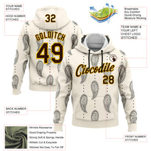 Laden Sie das Bild in den Galerie-Viewer, Custom Stitched Cream Brown-Yellow 3D Pattern Design Ethnic Paisley Floral Bandana Sports Pullover Sweatshirt Hoodie
