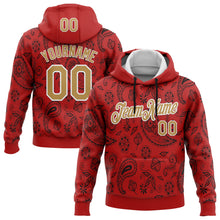 Charger l'image dans la galerie, Custom Stitched Red Old Gold-White 3D Pattern Design Ethnic Paisley Floral Bandana Sports Pullover Sweatshirt Hoodie
