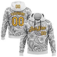 Load image into Gallery viewer, Custom Stitched White Gold-Navy 3D Pattern Design Ethnic Paisley Floral Bandana Sports Pullover Sweatshirt Hoodie