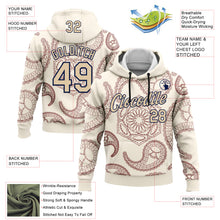 Laden Sie das Bild in den Galerie-Viewer, Custom Stitched Cream City Cream-Navy 3D Pattern Design Ethnic Paisley Floral Bandana Sports Pullover Sweatshirt Hoodie