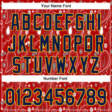 Charger l'image dans la galerie, Custom Stitched Red Navy-Gold 3D Pattern Design Ethnic Paisley Floral Bandana Sports Pullover Sweatshirt Hoodie