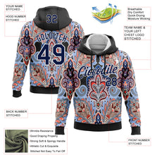 Charger l'image dans la galerie, Custom Stitched Black Navy-White 3D Pattern Design Ethnic Paisley Floral Bandana Sports Pullover Sweatshirt Hoodie