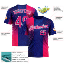 Charger l'image dans la galerie, Custom Blue Hot Pink Red-White 3D Pattern Design Neon Stripe Sportswear Performance T-Shirt