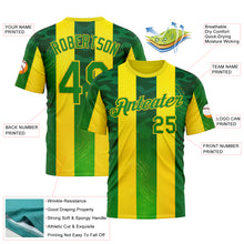 Laden Sie das Bild in den Galerie-Viewer, Custom Yellow Grass Green-Green 3D Pattern Design Brazil Stripe Sportswear Performance T-Shirt