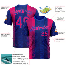 Charger l'image dans la galerie, Custom Blue Hot Pink Red-Thunder Blue 3D Pattern Design Neon Stripe Sportswear Performance T-Shirt