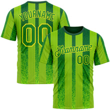 Charger l'image dans la galerie, Custom Green Grass Green Yellow-Light Yellow 3D Pattern Design Brazil Stripe Sportswear Performance T-Shirt