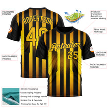 Load image into Gallery viewer, Custom Black Yellow 3D Pattern Design Germany Stripe Sportswear Performance T-Shirt