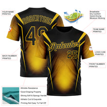 Load image into Gallery viewer, Custom Black Yellow 3D Pattern Design Germany Color Block Sportswear Performance T-Shirt