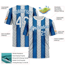 Загрузить изображение в средство просмотра галереи, Custom White Blue 3D Pattern Design Argentina Stripe Sportswear Performance T-Shirt