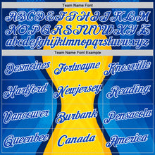 Laden Sie das Bild in den Galerie-Viewer, Custom Yellow Thunder Blue Blue-White 3D Pattern Design Brazil Color Block Sportswear Performance T-Shirt