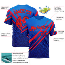 Загрузить изображение в средство просмотра галереи, Custom Blue Fire Red-Royal 3D Pattern Design USA Inspired Sportswear Performance T-Shirt