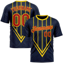 Загрузить изображение в средство просмотра галереи, Custom Blue Red-Yellow 3D Pattern Design Milan Stripe Sportswear Performance T-Shirt