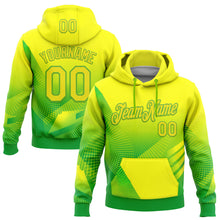 Load image into Gallery viewer, Custom Stitched Yellow Light Yellow Green-Aurora Green 3D Pattern Design Brazil Inspired Geometric Shape Sportswear Pullover Sweatshirt Hoodie