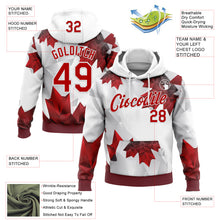 Laden Sie das Bild in den Galerie-Viewer, Custom Stitched White Red 3D Pattern Design Canada Maple Sportswear Pullover Sweatshirt Hoodie
