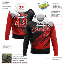Charger l'image dans la galerie, Custom Stitched Red Black-White 3D Pattern Design Canada Germany Inspired Claw Mark Sportswear Pullover Sweatshirt Hoodie