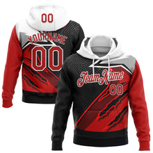 Charger l'image dans la galerie, Custom Stitched Red Black-White 3D Pattern Design Canada Germany Inspired Claw Mark Sportswear Pullover Sweatshirt Hoodie