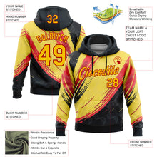 Загрузить изображение в средство просмотра галереи, Custom Stitched Yellow Black-Red 3D Pattern Design Germany Inspired Abstract Line Sportswear Pullover Sweatshirt Hoodie
