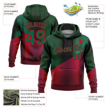 Charger l'image dans la galerie, Custom Stitched Green Kelly Green-Red 3D Pattern Design Mexico Abstract Sportswear Pullover Sweatshirt Hoodie