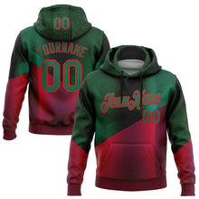 Charger l'image dans la galerie, Custom Stitched Green Kelly Green-Red 3D Pattern Design Mexico Abstract Sportswear Pullover Sweatshirt Hoodie