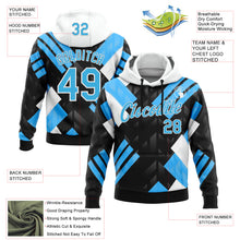 Загрузить изображение в средство просмотра галереи, Custom Stitched Black Sky Blue Blue-White 3D Pattern Design Chelsea Argentine Inspired Geometric Shape Sportswear Pullover Sweatshirt Hoodie