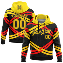 Загрузить изображение в средство просмотра галереи, Custom Stitched Black Yellow-Red 3D Pattern Design Germany Inspired Stripe Subtle Tribal Sportswear Pullover Sweatshirt Hoodie