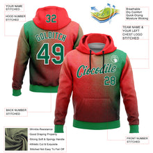 Загрузить изображение в средство просмотра галереи, Custom Stitched Red Kelly Green-White 3D Pattern Design Mexico Subtle Sportswear Pullover Sweatshirt Hoodie