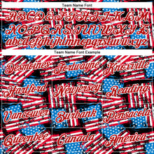 Загрузить изображение в средство просмотра галереи, Custom Stitched Black Royal Red-White 3D American Flag Retro Distressed Grunge Sports Pullover Sweatshirt Hoodie