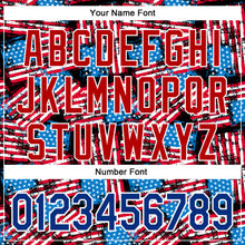 Загрузить изображение в средство просмотра галереи, Custom Stitched Black Royal Red-White 3D American Flag Retro Distressed Grunge Sports Pullover Sweatshirt Hoodie