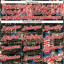 Загрузить изображение в средство просмотра галереи, Custom Stitched Black Royal Red-White 3D American Flag Retro Distressed Grunge Sports Pullover Sweatshirt Hoodie