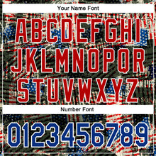 Загрузить изображение в средство просмотра галереи, Custom Stitched Black Royal Red-White 3D American Flag Retro Distressed Grunge Sports Pullover Sweatshirt Hoodie