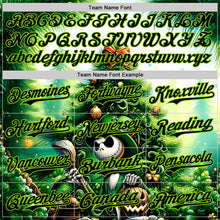 Загрузить изображение в средство просмотра галереи, Custom White Black-Neon Green 3D Halloween Spooky Pumpkin Authentic Baseball Jersey