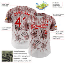 Laden Sie das Bild in den Galerie-Viewer, Custom White Red-Black 3D Halloween Creepy Blood Horror Authentic Baseball Jersey