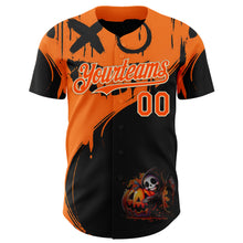 Charger l'image dans la galerie, Custom Orange Black-City Cream 3D Halloween Spooky Pumpkin Graffiti Authentic Baseball Jersey